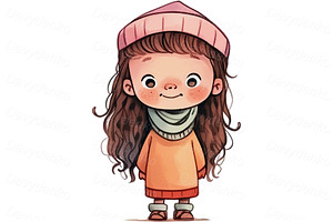 Cartoon Happy Kids Watercolor Child