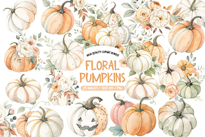 Autumn Florals Clipart, an Object Illustration by TatiMockup