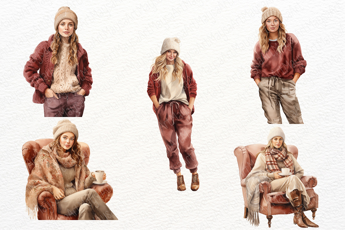 Cozy Winter Watercolor Clipart, a Decorative Illustration by Maysa Art (Photo 2 of 6)