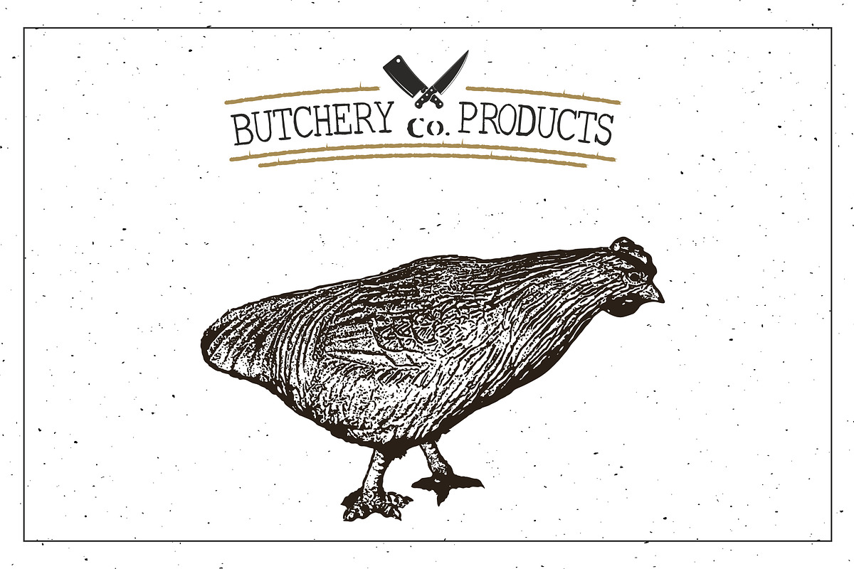 Butcher Shop Chicken Logo Template, an Animal Illustration by Lemon Workshop (Photo 3 of 3)