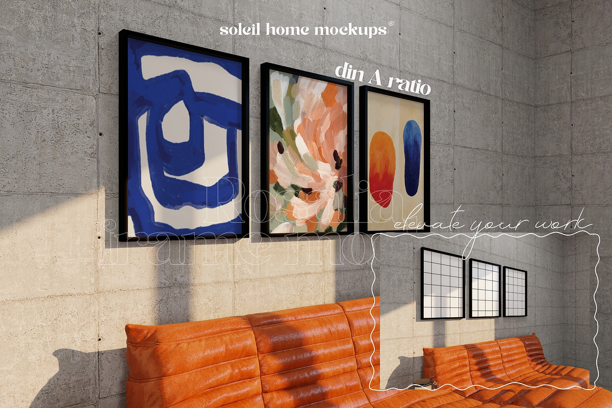 ROSALIA | Concrete Frame Mockup Set, a Household Mockup by SoleilHomeMockups (Photo 3 of 11)