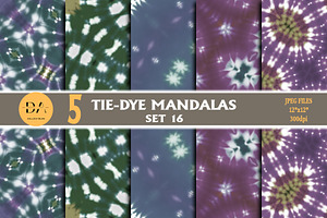 Tie Dye Mandalas Set 16