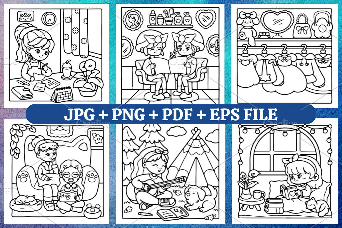 Cozy Girl Homebody Coloring Book, a Decorative Illustration by Coco Bloom (Photo 2 of 4)