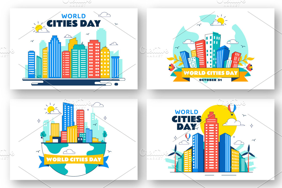 10 World Cities Day Illustration, an Object Illustration by denayunebgt (Photo 2 of 4)
