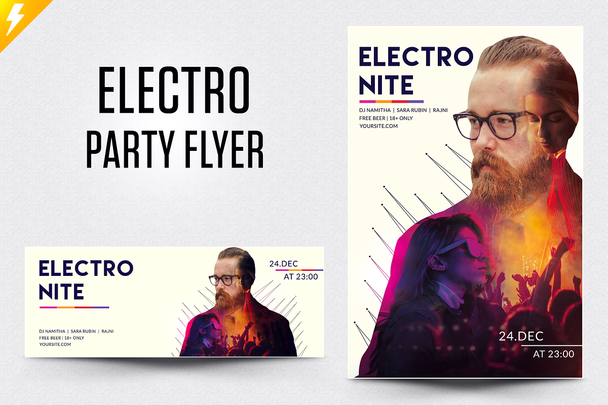 Electro Party Flyer, a Flyer Template by Jaisivakumar (Photo 1 of 5)