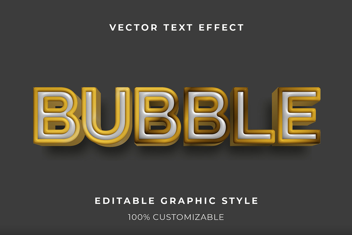 Gold 3D Bubble Text Effect