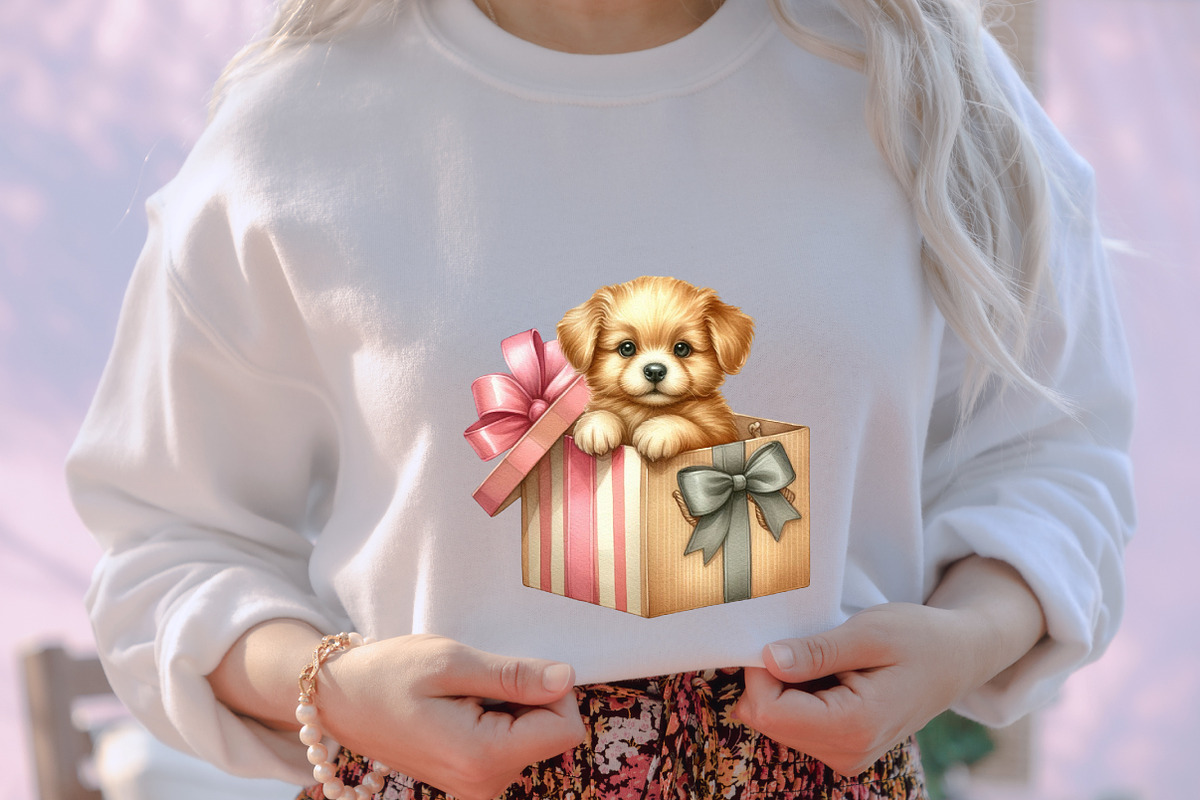 Cute Christmas Festive Puppies Clipa, an Illustration by designcity5 (Photo 5 of 5)