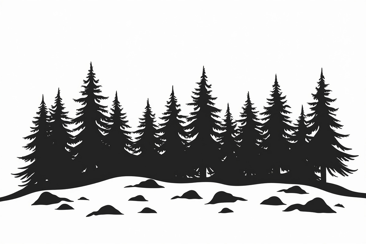 Pine Forest Silhouette Bundle, a Graphic by balal (Photo 4 of 16)