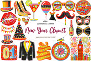 new year clipart, an Illustration by CreationArt (Thumbnail 1 of 5)