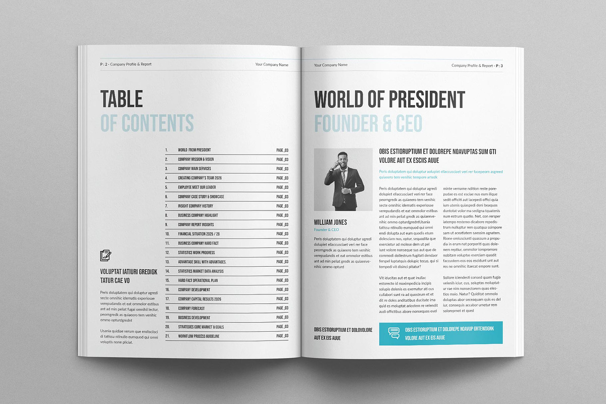 Company Profile & Report Template, a Brochure Template by E-Type (Photo 2 of 13)