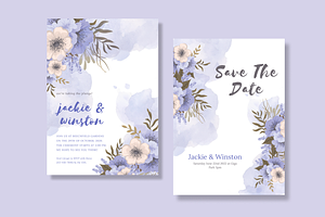 Purple Watercolor Invitation Card