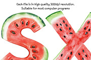 Watermelon Alphabet Clipart Bundle, an Illustration by PassionPNGcreation (Thumbnail 3 of 5)