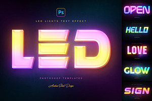 Led Lights Text Effects, a Layer Style Add-On by Andrew Skoch Design