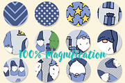 Christmas Gnome Patterns in Blue, a Pattern Graphic by Northern Whimsy Design (Thumbnail 3 of 3)