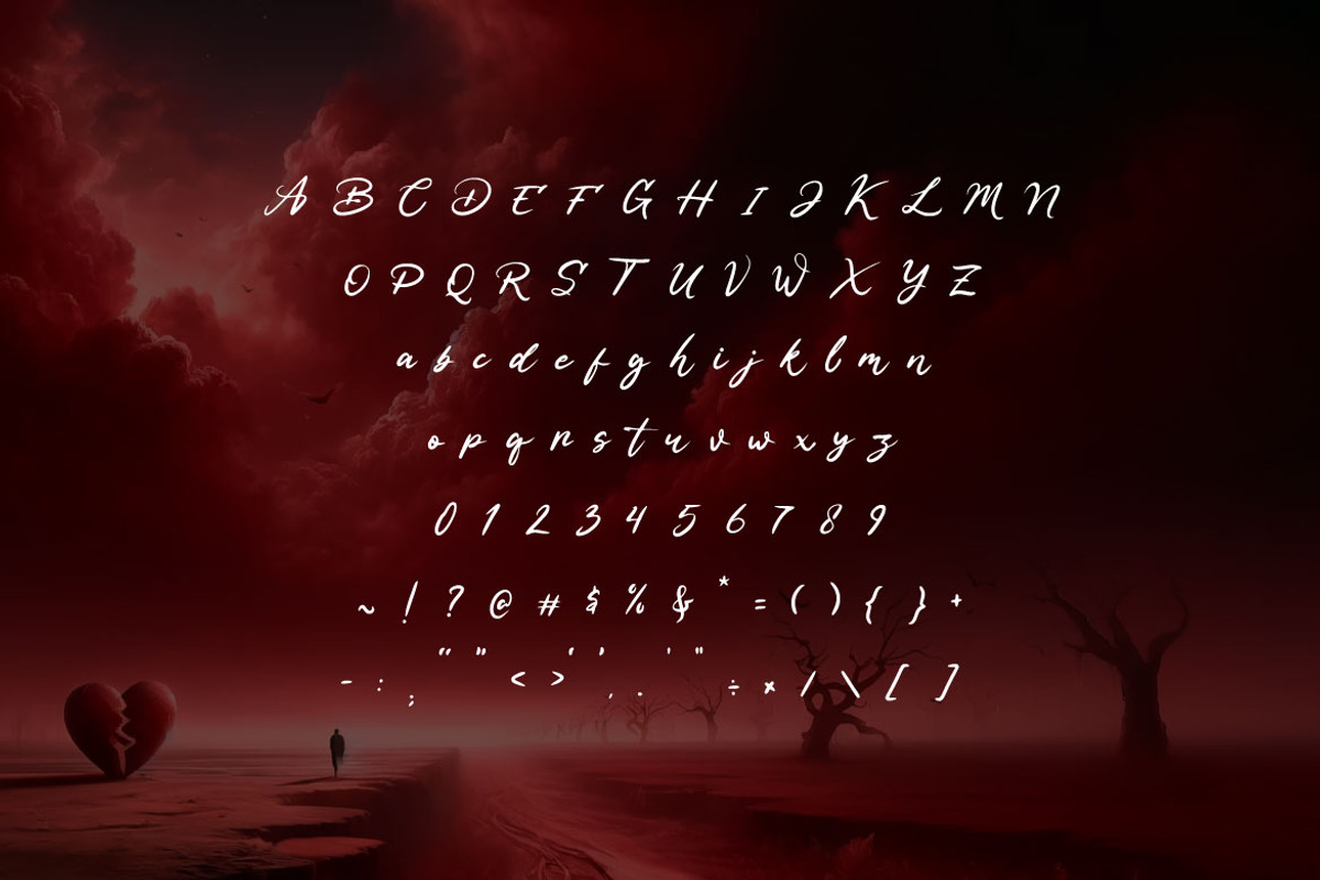 Pain of Love - Script Display Font, a Handwritten Font by Mightyfire (Photo 4 of 4)