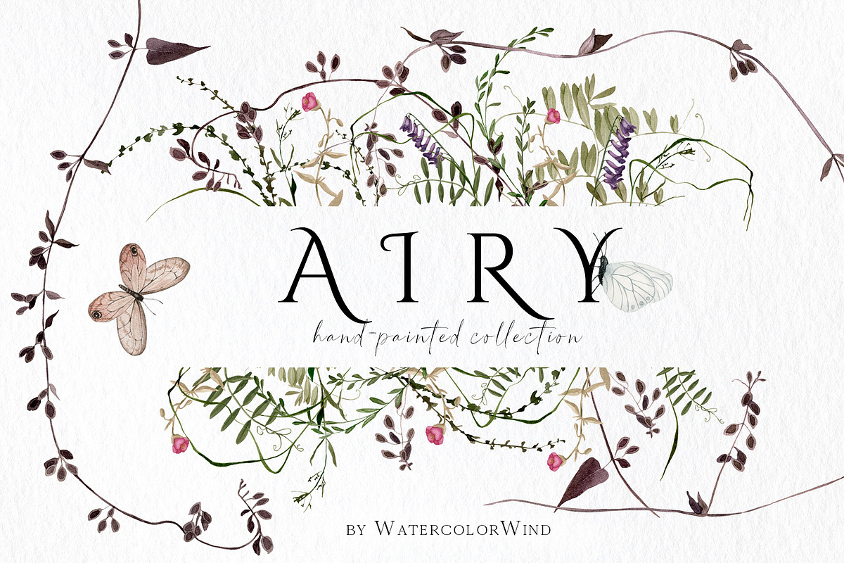 Delicate airy wildflowers clipart, an Illustration by Ksenia Shmakova (Photo 1 of 12)