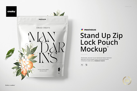 Stand Up Zip Lock Pouch Mockup Set 3, a Household Mockup by creatsy5