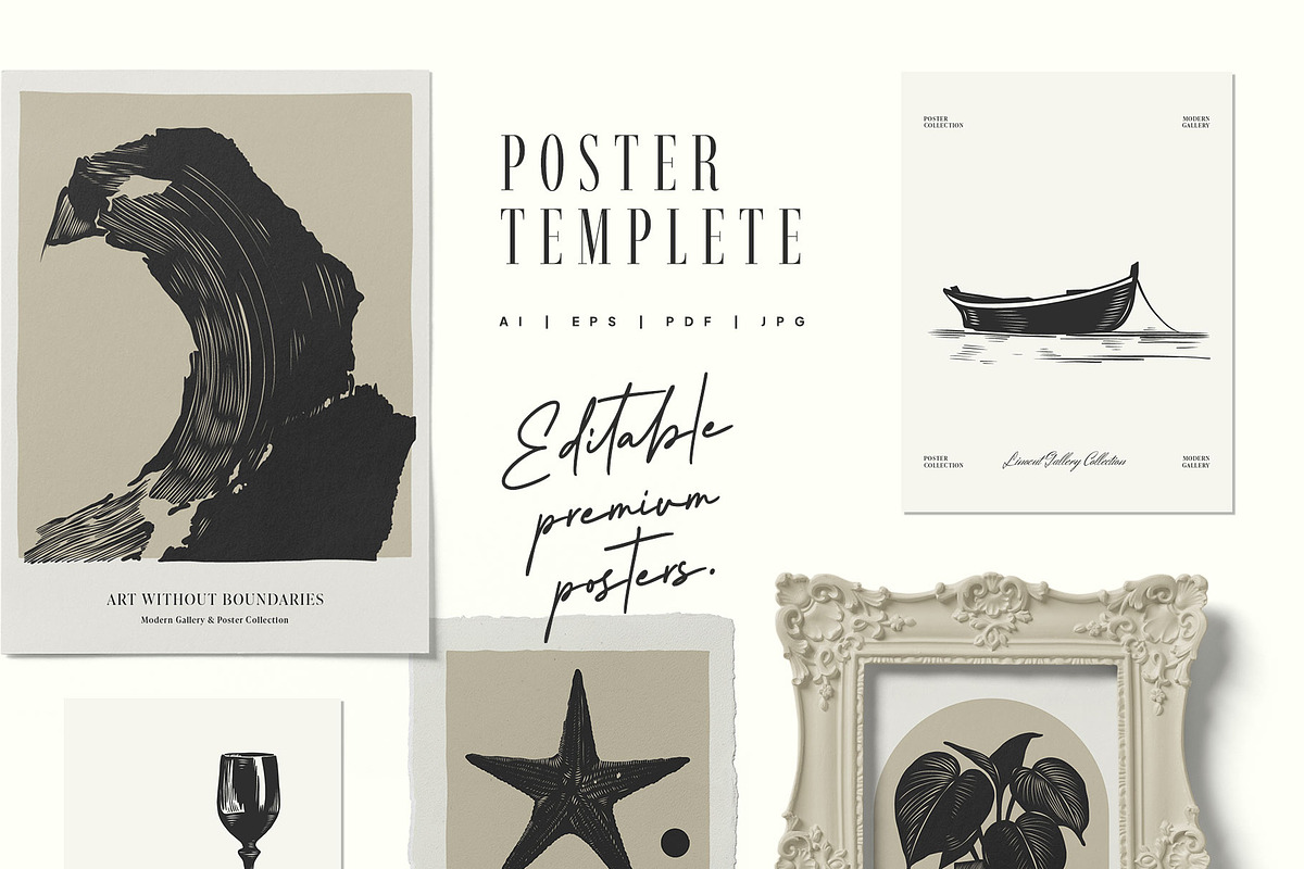 Linocut Gallery | Poster Builder, an Object Graphic by KetteCreate (Photo 11 of 13)