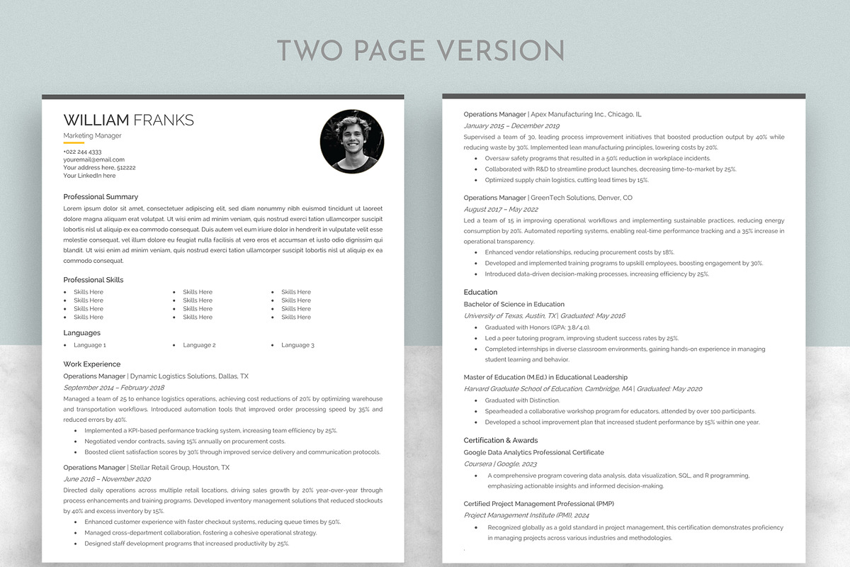 ATS Resume Template, a Resume Template by Anjum Ilyas (Photo 6 of 8)
