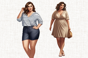 Curvy Girl Clipart Bundle