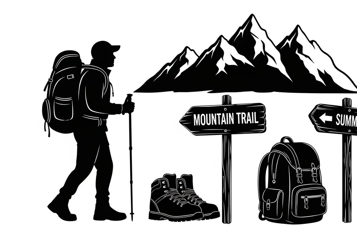 Hiking Adventure Silhouette Bundle, an Illustration by yasushie (Photo 12 of 51)