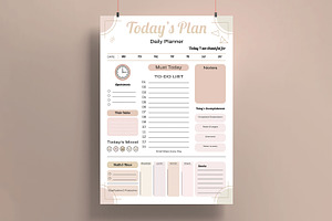 Daily Planner Template, a Stationery Template by MightyDesign