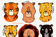 Wild Cats portraits set, an Animal Illustration by Ekaterina Goncharova (Thumbnail 2 of 5)