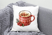 Watercolor Christmas drinks PNG, a Decorative Illustration by dashtik (Thumbnail 2 of 6)