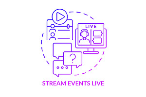 Stream Events Live Gradient Icon