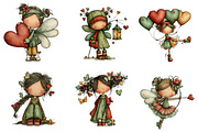 Whimsical Valentin Fairy Clipart, an Illustration by CreationArt (Thumbnail 2 of 6)