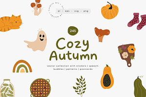 Cozy Autumn | Vector Stickers Pack