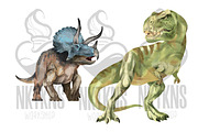 Dinosaur Watercolor Clipart, an Animal Illustration by NKTKNS (Thumbnail 3 of 6)