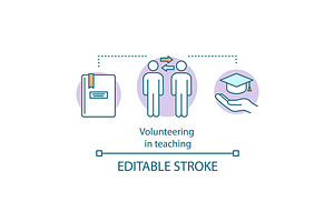 Volunteer Teaching Concept Icon