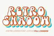 Retro Shadow - Groovy layered font, a Handwritten Font by BitongType (Thumbnail 1 of 8)