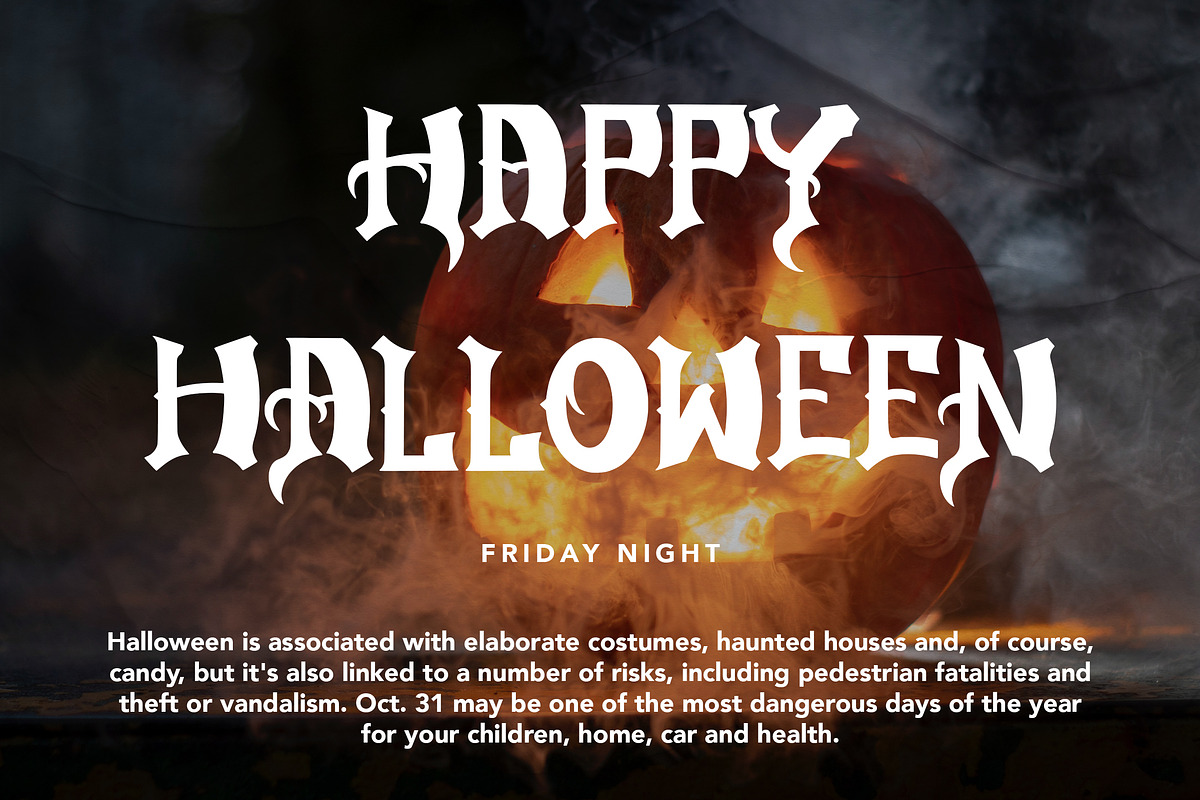 Spooky Night - Halloween Display, a Handwritten Font by Arendxstudio (Photo 8 of 9)
