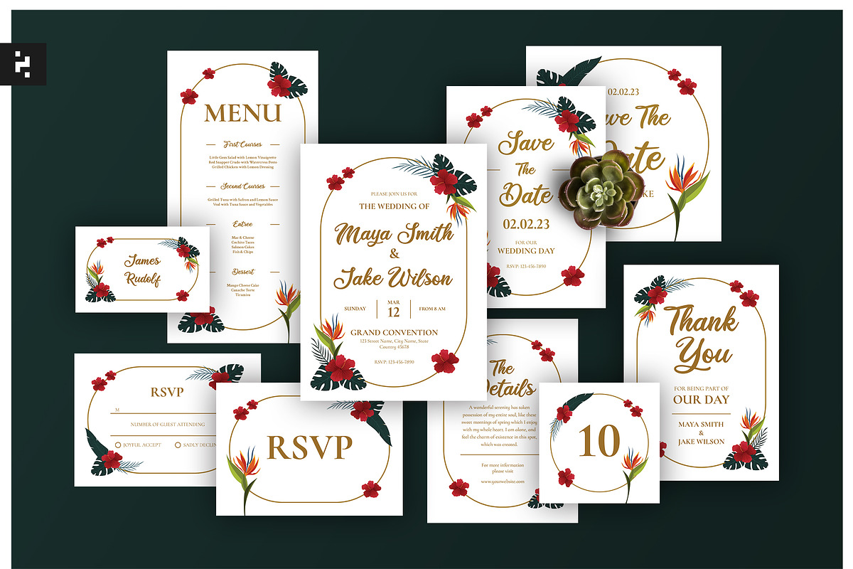 Wedding Suite Tropical Theme, an Invitation Template by Neermana (Photo 1 of 4)