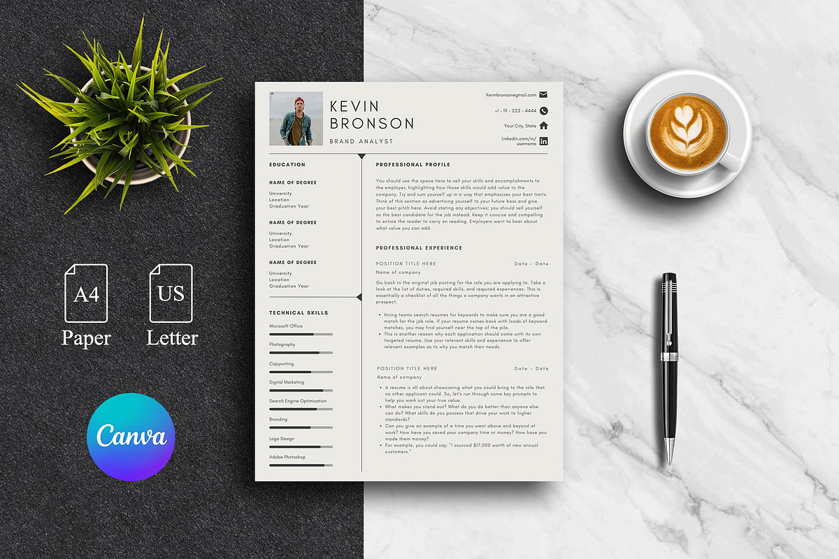 Sleek Resume Template Pack | Canva, a Resume Template by Lux Resume (Photo 1 of 9)