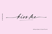 Kiss Me, a chic handwritten font, a Script Font by Motokiwo (Thumbnail 1 of 10)