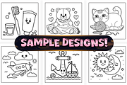 Bold Easy Cute Pairs Coloring Pages, an Object Illustration by Craftsbeefy (Thumbnail 3 of 4)