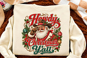 Howdy Christmas Y'all Santa PNG, a Seasonal Illustration by Canvas Craft (Thumbnail 4 of 6)