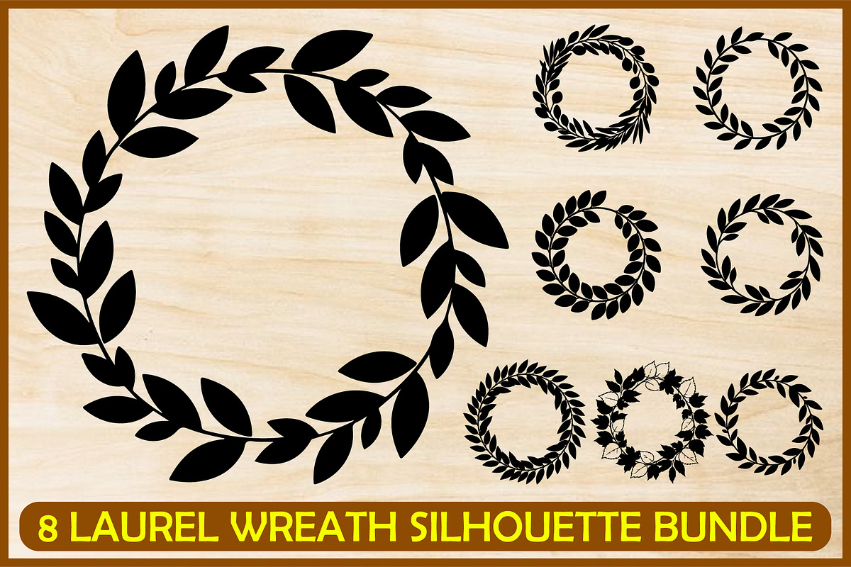 8 Classic Laurel Wreath SVG Bundle, a Decorative Illustration by Artivon (Photo 1 of 4)