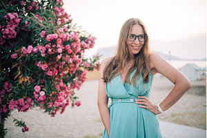 Elegant Woman Posing with Pink, a Person Photo by Jan Jack Russo Media