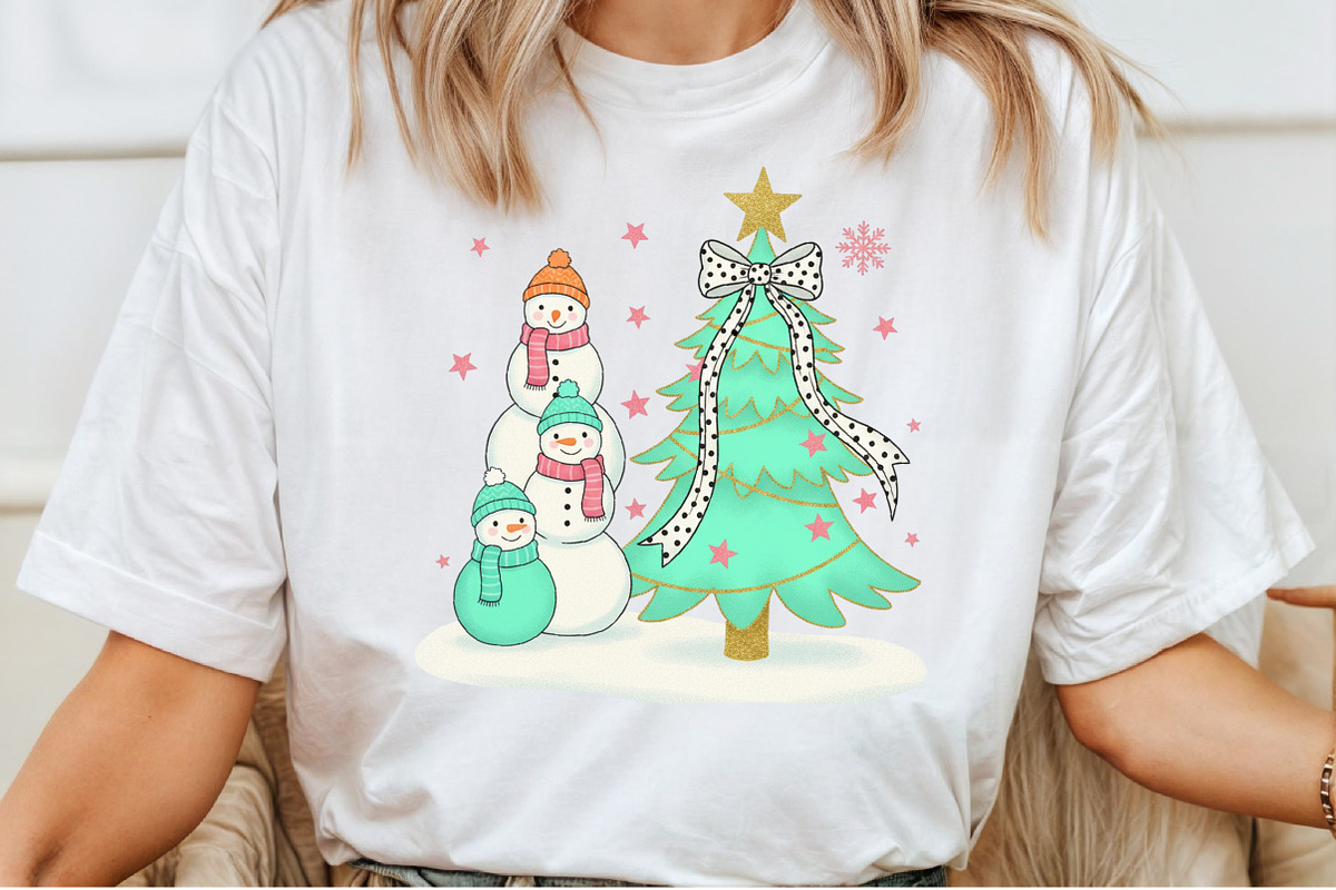 Coquette Glitter Christmas Snowman, an Illustration by Craft Nest (Photo 3 of 6)