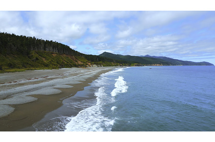 Top view of beautiful coast with, a Nature Photo by Media Whale Stock