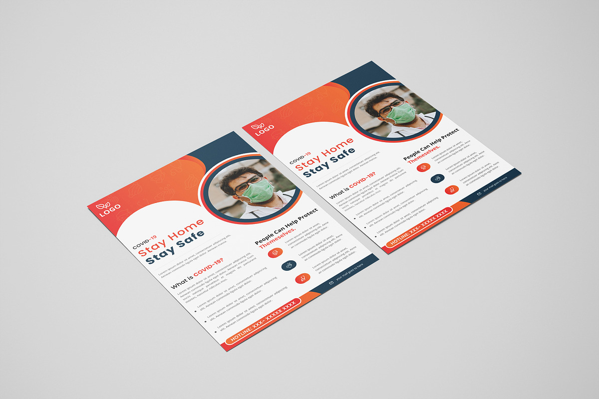 COVID-19 Flyer Template, a Flyer Template by UI_Expert (Photo 4 of 4)
