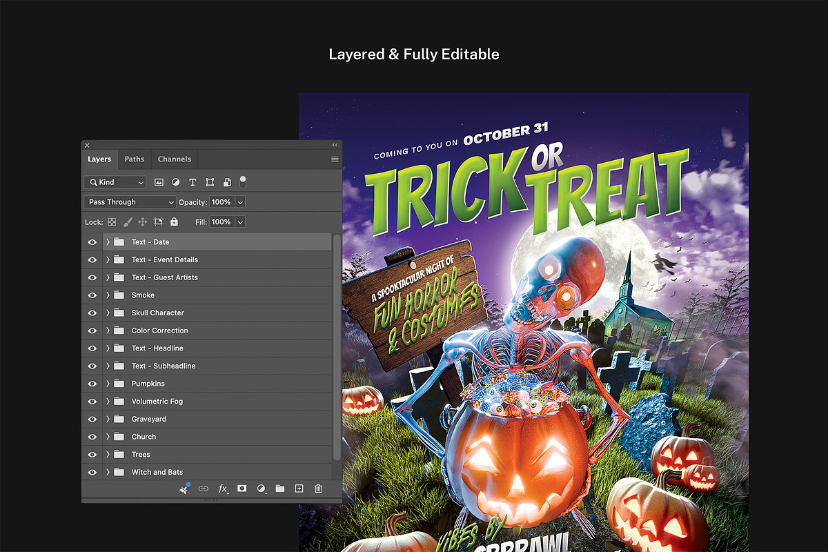 Fun Horror Halloween Party Flyer, a Flyer Template by Bornx Design (Photo 2 of 5)