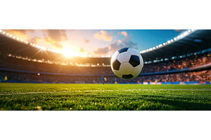 Soccer ball mid-air in a stadium at, a Sports & Recreation Photo by Igor Tichonow