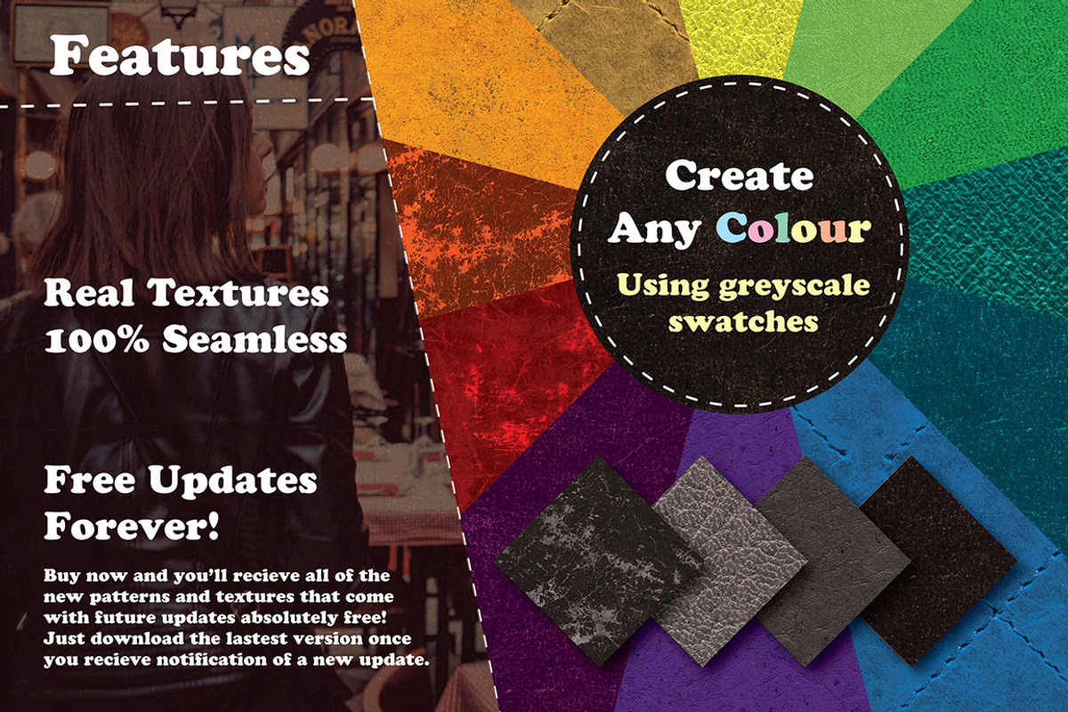 Leather Textures / Seamless Patterns, a Texture Graphic by Wingsart Studio
