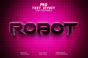 3d Robot Text Style Effect