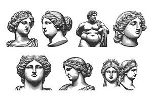 overweight Greek and Roman statue, a Person Illustration by AlexArt